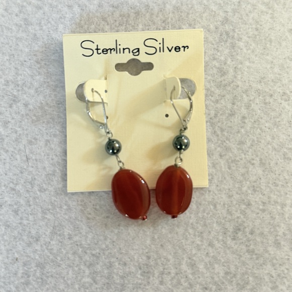 Other Jewelry - Carnelian drop earrings Sterling Silver Earrings new with tags earrings